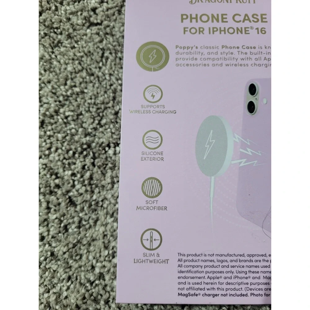 XO Poppy iPhone 16 Magsafe Protective Silicone Cellphone Case Dragonfruit Purple